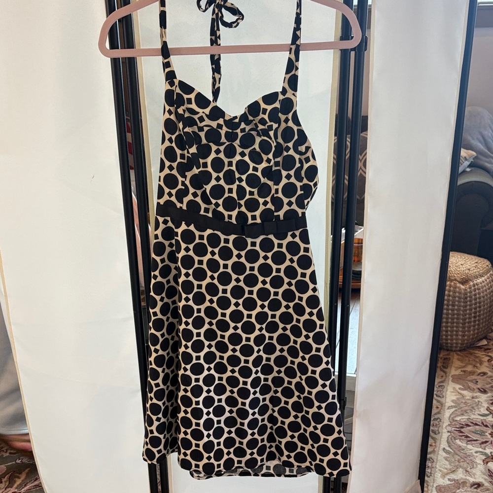 Chic Black and Cream Polka Dot Mini Dress